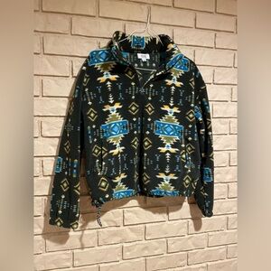 Tribal Pattern Fleece Quarter Zip